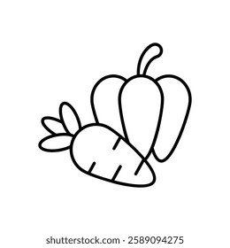 Fresh Vegetables icon vector stock illustration