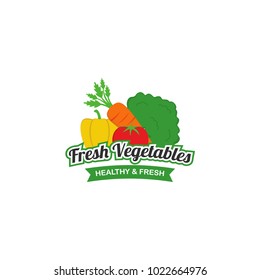 Fresh Vegetables Logo Design Vector
