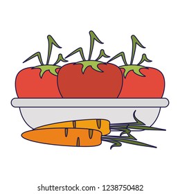 Fresh vegetables on dish