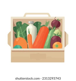 Verduras frescas aisladas en un icono de paquete