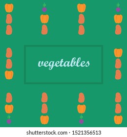 Fresh vegetables. Peppers, beets, potatoes. Organic food poster. Farmers market design. Vector