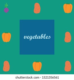 Fresh vegetables. Peppers, beets, potatoes. Organic food poster. Farmers market design. Vector