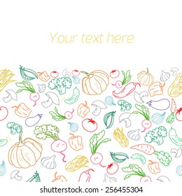 Fresh vegetables with placeholder for text 2