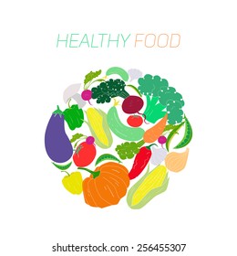 Fresh vegetables with placeholder for text 2