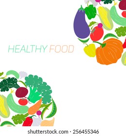 Fresh vegetables with placeholder for text