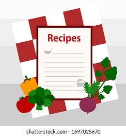 fresh vegetables and recipes board