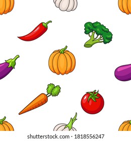 Fresh vegetables seamless pattern. Design vector illustration