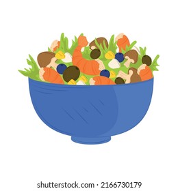 fresh vegetables and shrimp healthy food