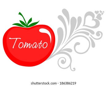 Fresh vegetables. Tomatoes icon isolated on white background. Vector illustration 