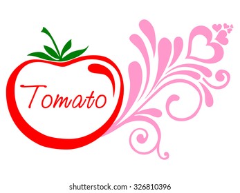 Fresh vegetables. Tomatoes icon isolated on white background. Vector illustration