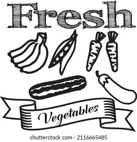Fresh Vegetables typography t-shirt design