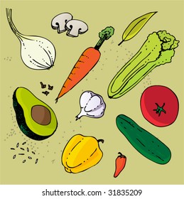 fresh vegetables vector illustration