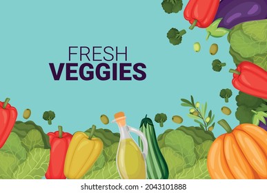 fresh veggies card and vegetables