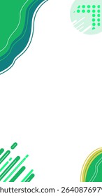 Fresh and vibrant background with abstract green organic shapes and lively geometric elements. Suitable for nature-themed content, wellness brands, or playful educational materials, creating 