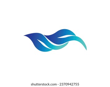 A fresh and vibrant blue vector illustration resembling a symbol of the sea or mountains, evoking a sense of tranquility and natural beauty