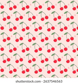 Fresh and vibrant cherry pattern design, perfect for summer-themed projects and products