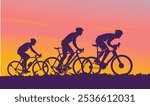 Fresh and vibrant editable vector of cyclist in race poster background design for your championship community event	