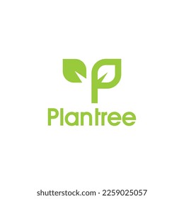 A Fresh and Vibrant P Letter Plant Logo Design