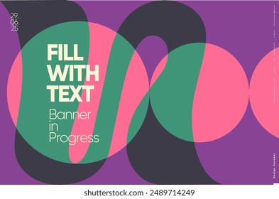 A fresh and vibrant poster design featuring overlapping organic shapes in shades of green, pink, and purple, ideal for modern visual communications.