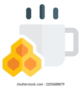 Fresh warm honey served in cup.