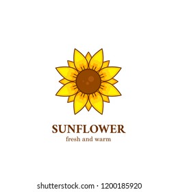 Fresh and warm sunflower logo symbol icon illustration