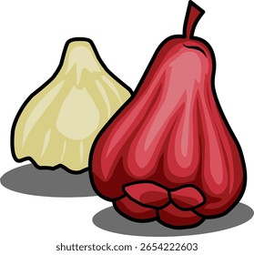 Ícone de maçã de água doce, simbolizando fruta tropical, saúde e refresco. Perfeito para alimentos, bebidas ou projetos de estilo de vida saudável. Uma ilustração vetorial vibrante, limpa e moderna.