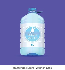 Fresh water Bottle 5L Packaging Template