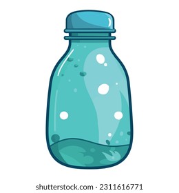 Süßwasserflasche mit Luftbläschen Symbol einzeln