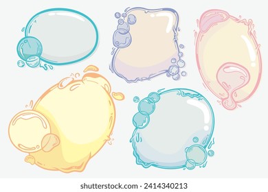 Fresh Water Bubble Frame. Colored Freshwater Bubble 