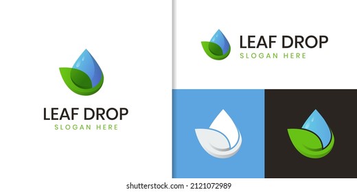 fresh Water drop leaf logo. line olive oil vector icon. Nature leaf and drop water pure logo