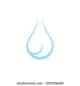 fresh water drop simple wavy shape symbol logo vector