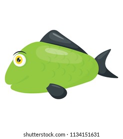 
A Fresh Water Green Color Fish Depicting Green Sunfish 
