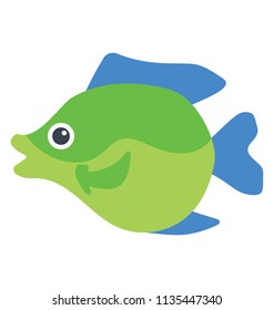 
A Fresh Water Green Color Fish Depicting Green Sunfish 
