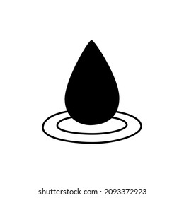 Fresh water Icon in black flat glyph, filled style isolated on white background