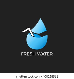 Fresh water isolated vector illustration. 