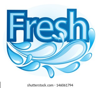 Fresh and Water Label vector