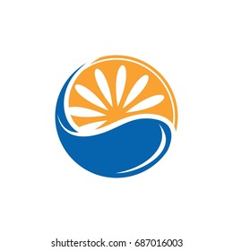 fresh water with lemon  logo