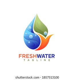 Fresh water logo  creative design vector template