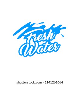 fresh water logo, spring water logo. Blue water splash vector logo collection.