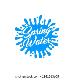 fresh water logo, spring water logo. Blue water splash vector logo collection.