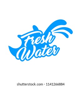 fresh water logo, spring water logo. Blue water splash vector logo collection.