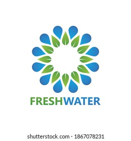 Diseño de plantillas de logotipo de agua dulce