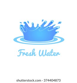 Fresh Water Splash. Vector Illustration Collection Badges and Stickers