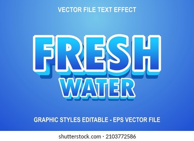 fresh water text effect on blue gradient background. design for the brand.