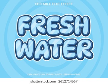 Fresh water text effect typography font style template cute cartoon style for business logo and brand