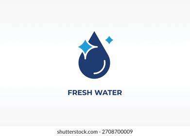 FRESH WATER vector, icon or logo sign isolated symbol illustration