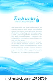 Fresh water vector leaflet template for your business presentation