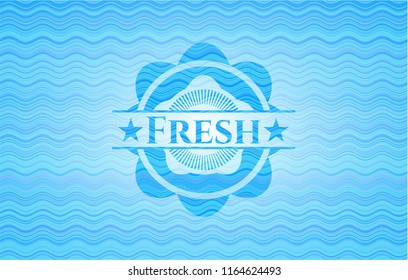 Fresh water wave representation emblem background.