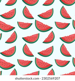 Fresh watermelon background. Seamless pattern with watermelon. Colorful wallpaper vector. Decorative illustration