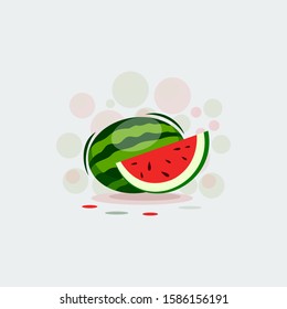 Fresh Watermelon cartoon design vector